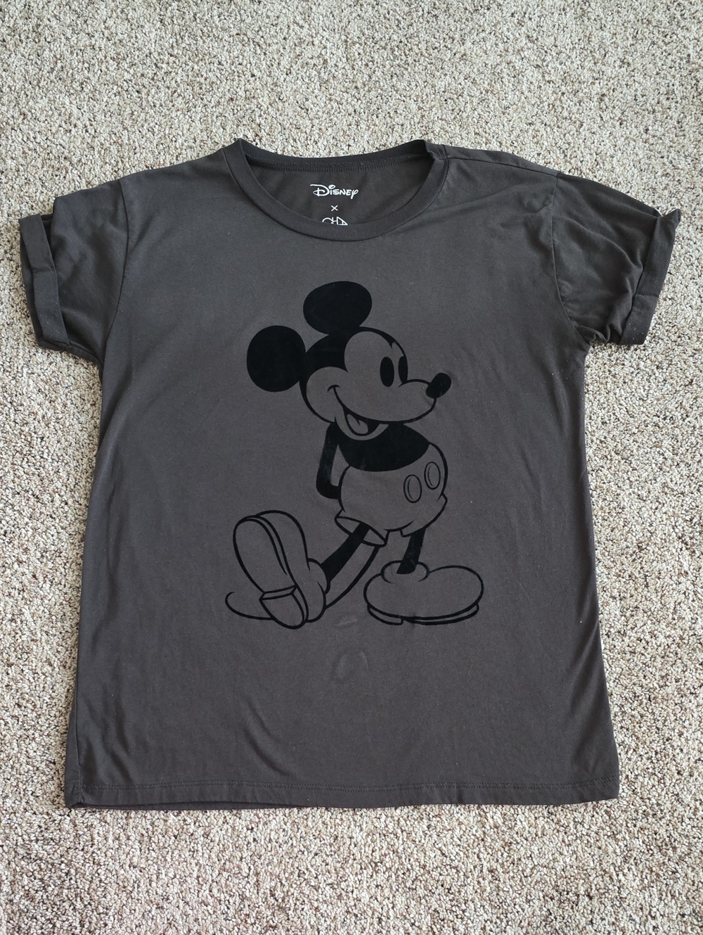 Disney/Chaser Sz S Velvet Mickey Tee